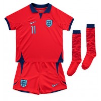 Billiga England Marcus Rashford #11 Barnkläder Borta fotbollskläder till baby VM 2022 Kortärmad (+ Korta byxor)